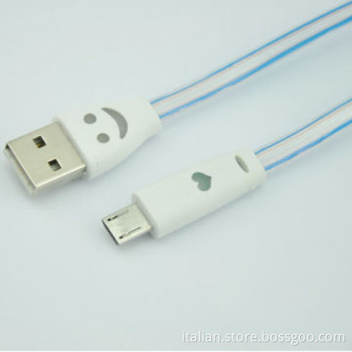 Wholesale LED light micro USB cable for Samsung
